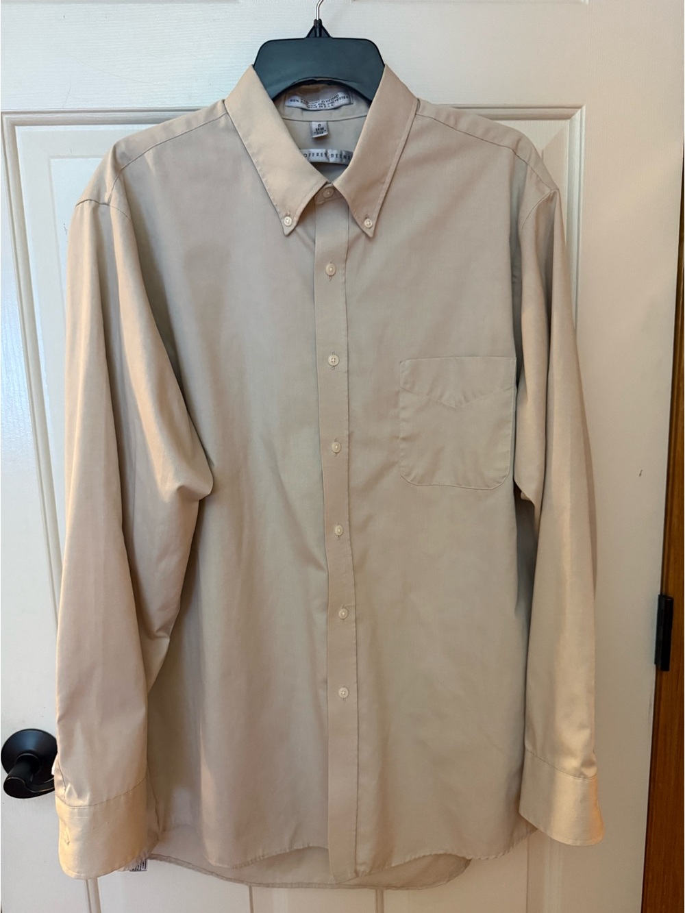 Geoffrey Beene Beige Button-Down Dress Shirt